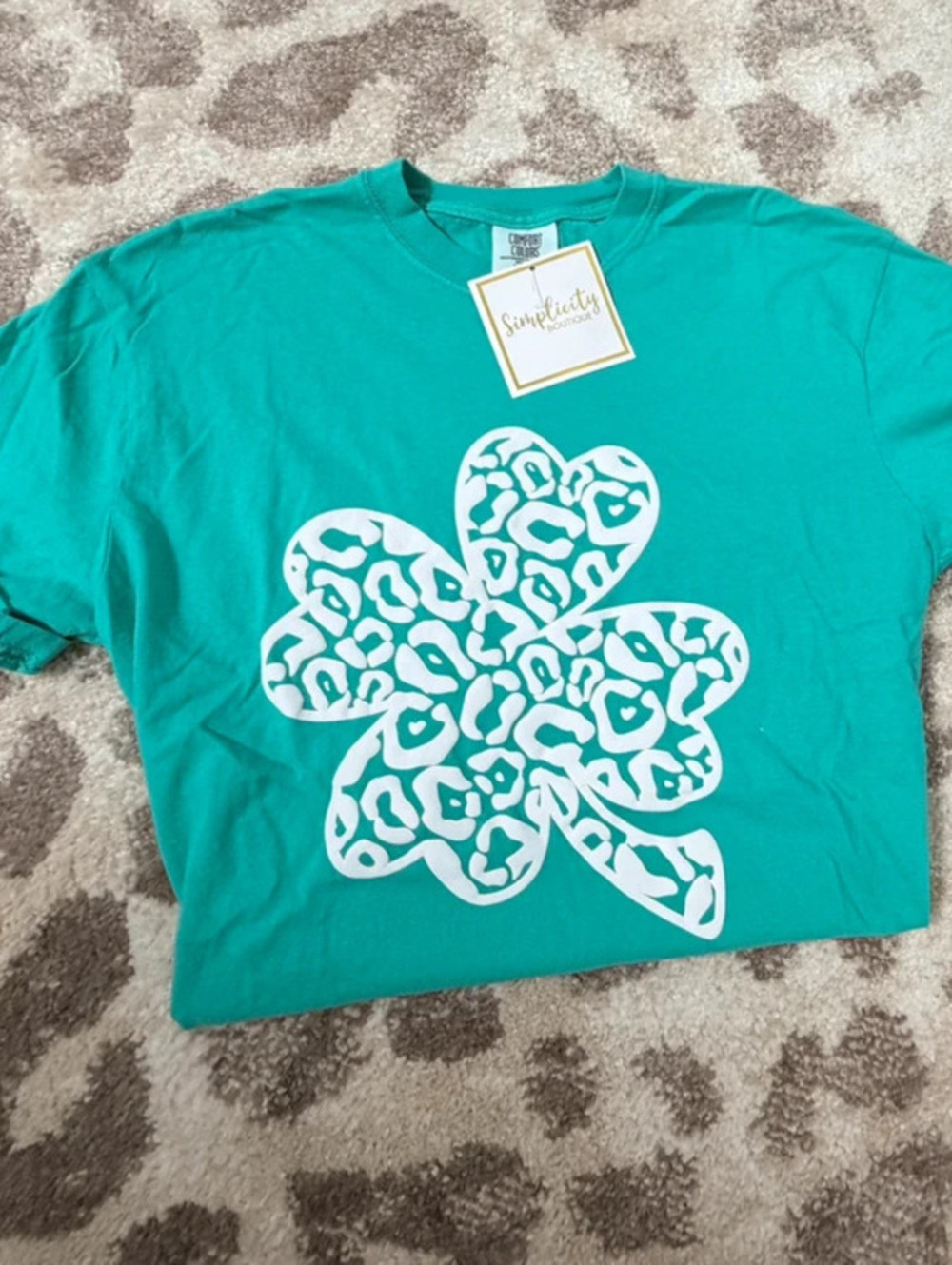Clover Leopard Print T Shirt